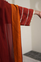 NOOR-E-SEHAR BRICK & SAFFRON KURTA SET