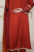 NOOR-E-SEHAR BRICK & SAFFRON KURTA SET