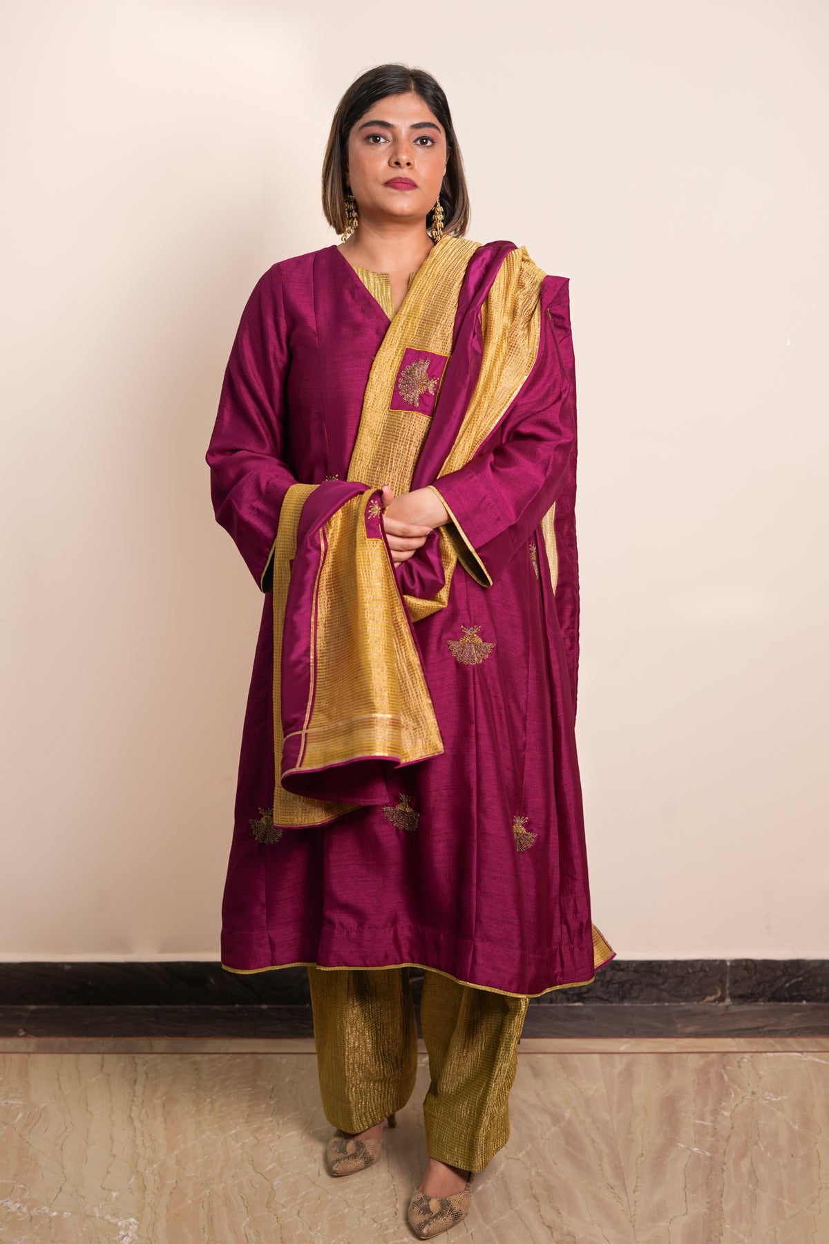 Raas Kamal Hand-Embroidered Kurta, Pants and Dupatta set