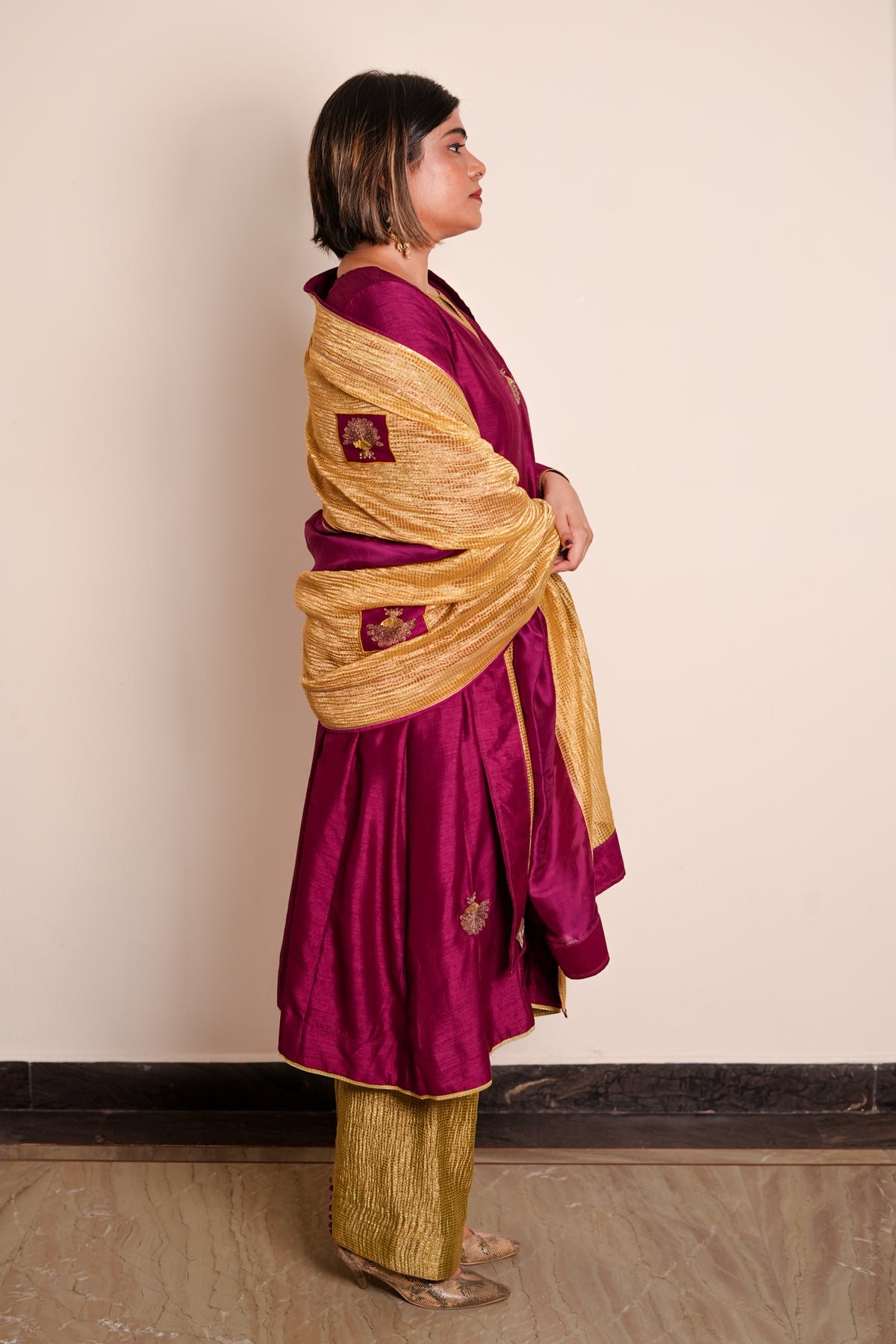 Raas Kamal Hand-Embroidered Kurta, Pants and Dupatta set