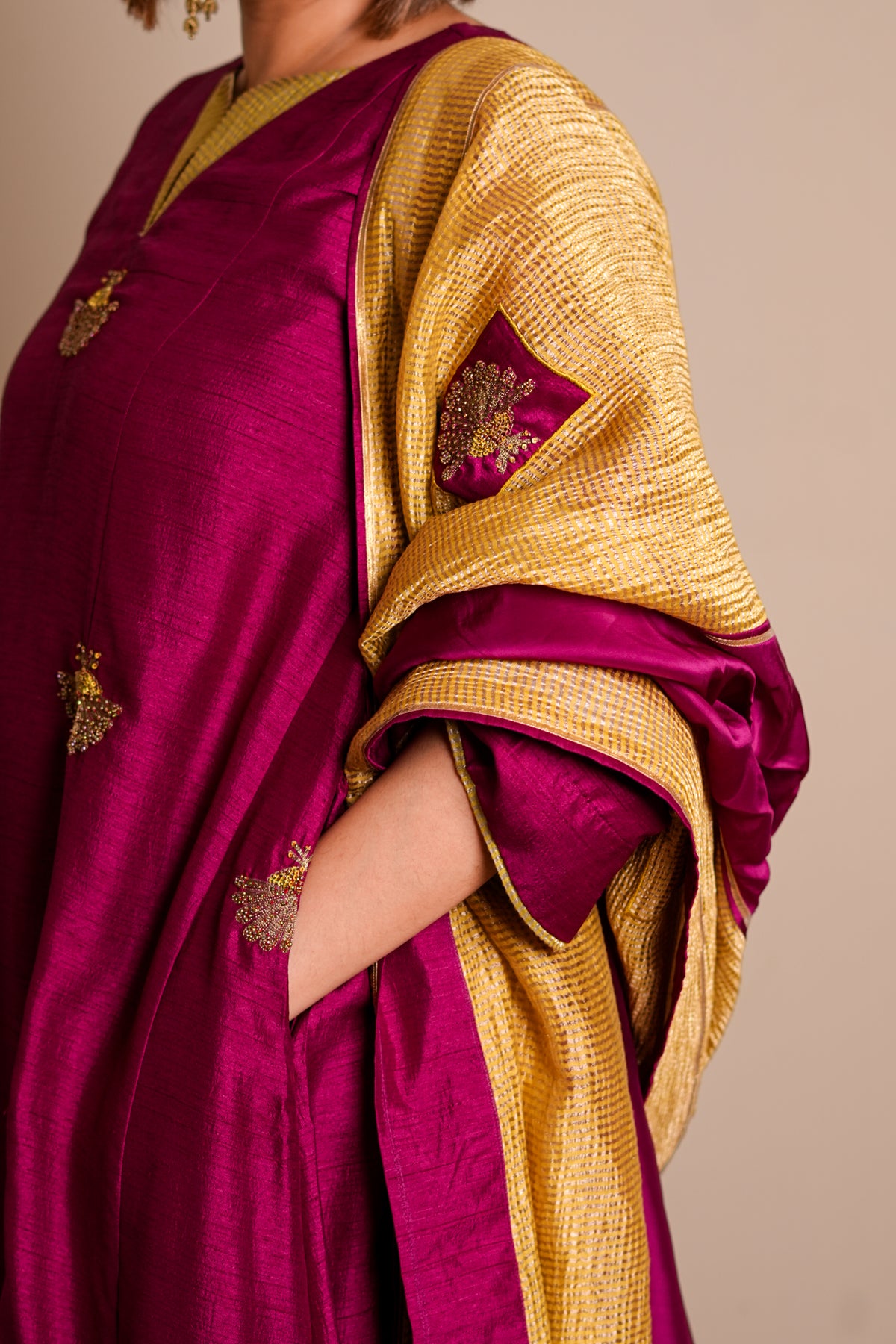 Raas Kamal Hand-Embroidered Kurta, Pants and Dupatta set
