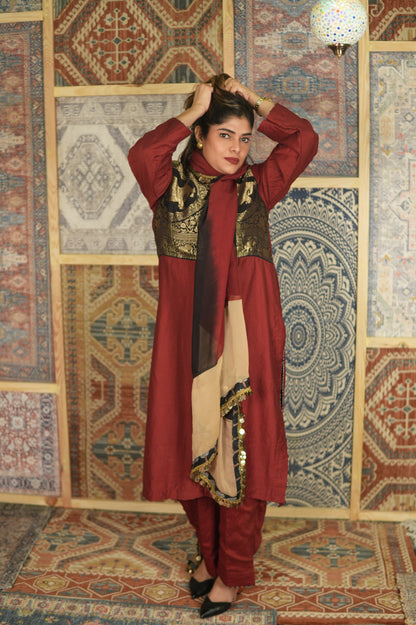 GULAAB-BAAGH CHANDERI COTTON KURTA SET