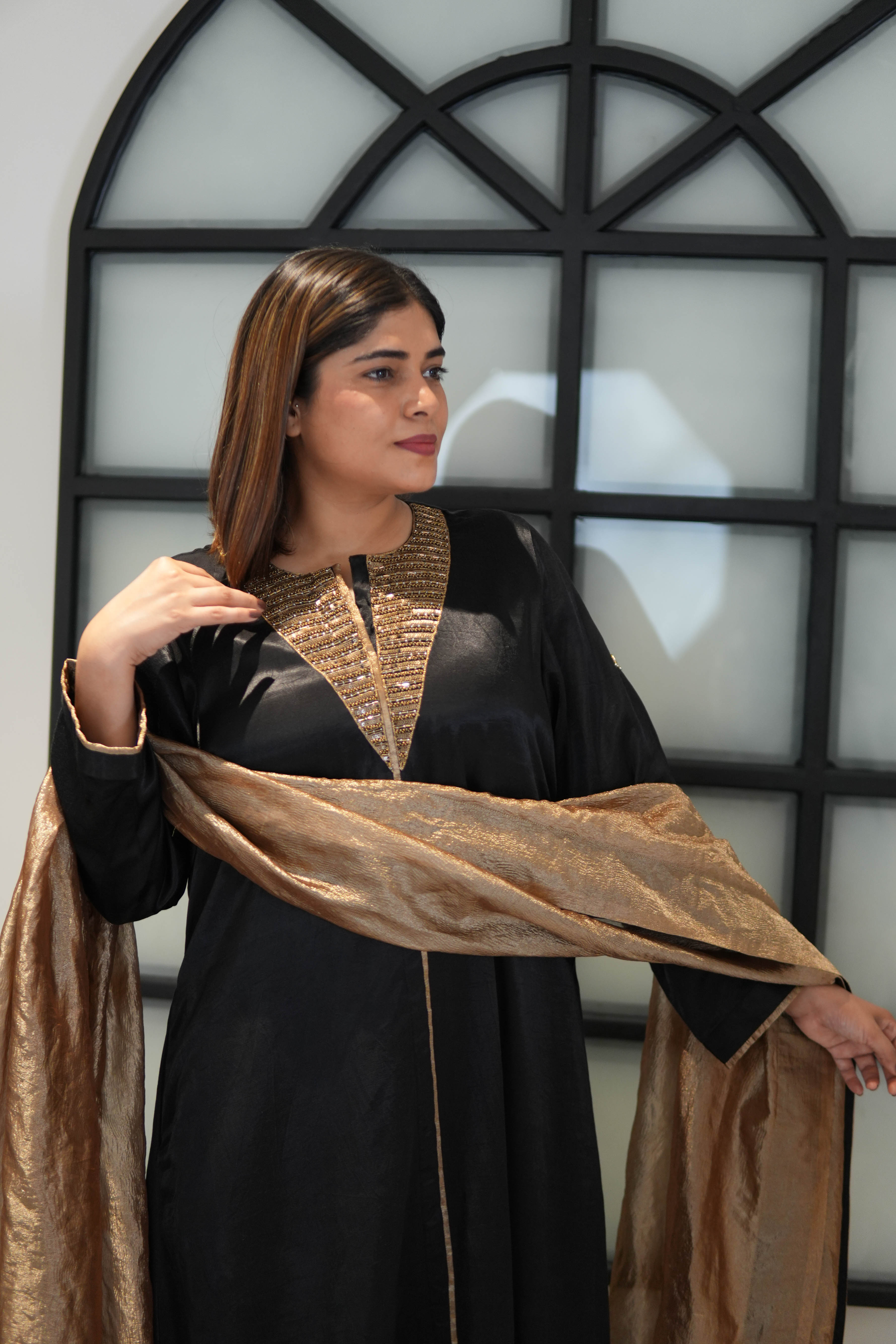 Noor-e-Shaam Mashru Kurta Set for Women