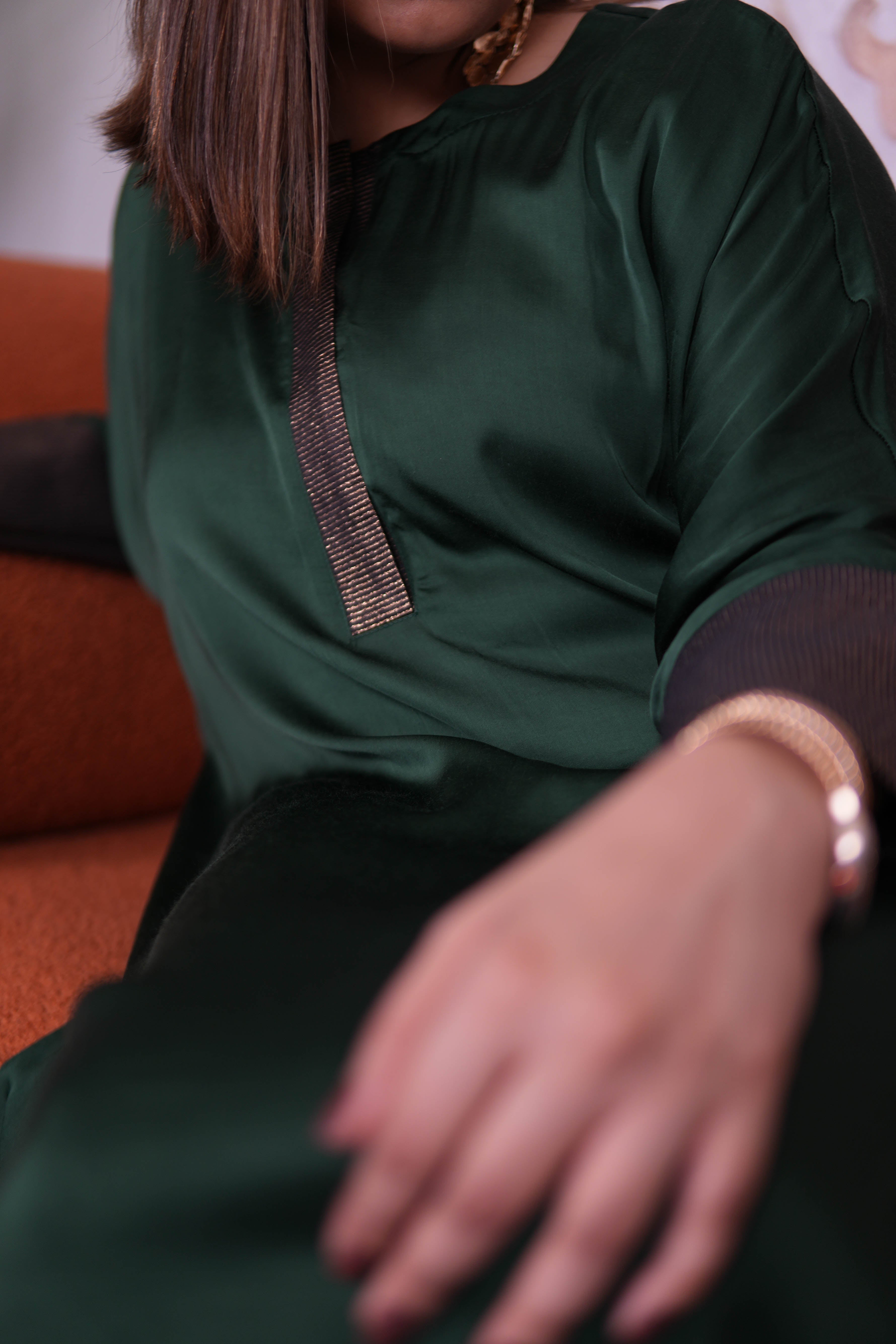 Noor-e-Sabz Emerald Modal Silk Kurta Set