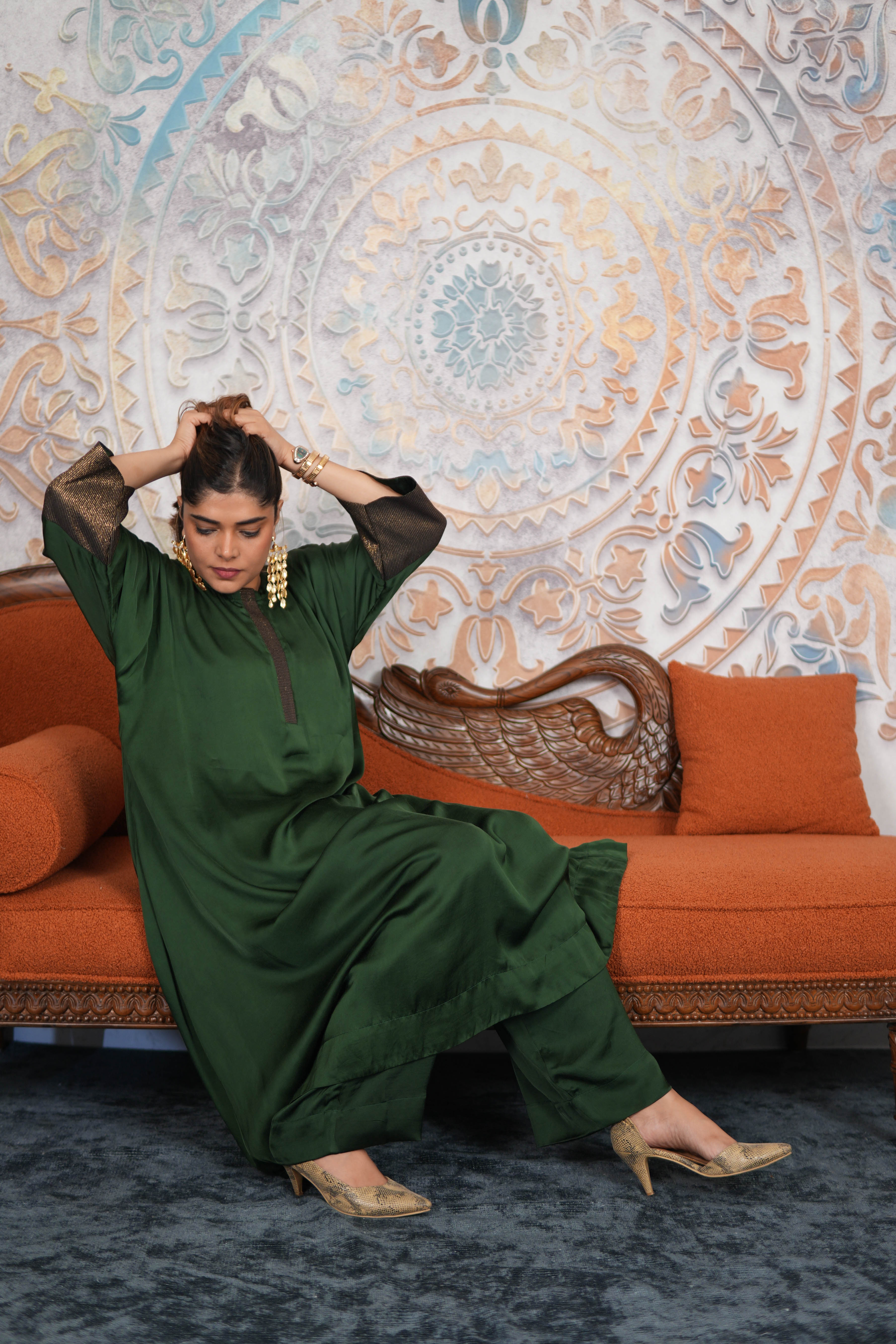Noor-e-Sabz Emerald Modal Silk Kurta Set