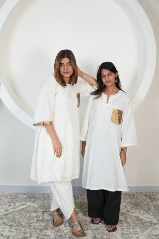 SAFAID SLUB COTTON KURTA AND PANTS