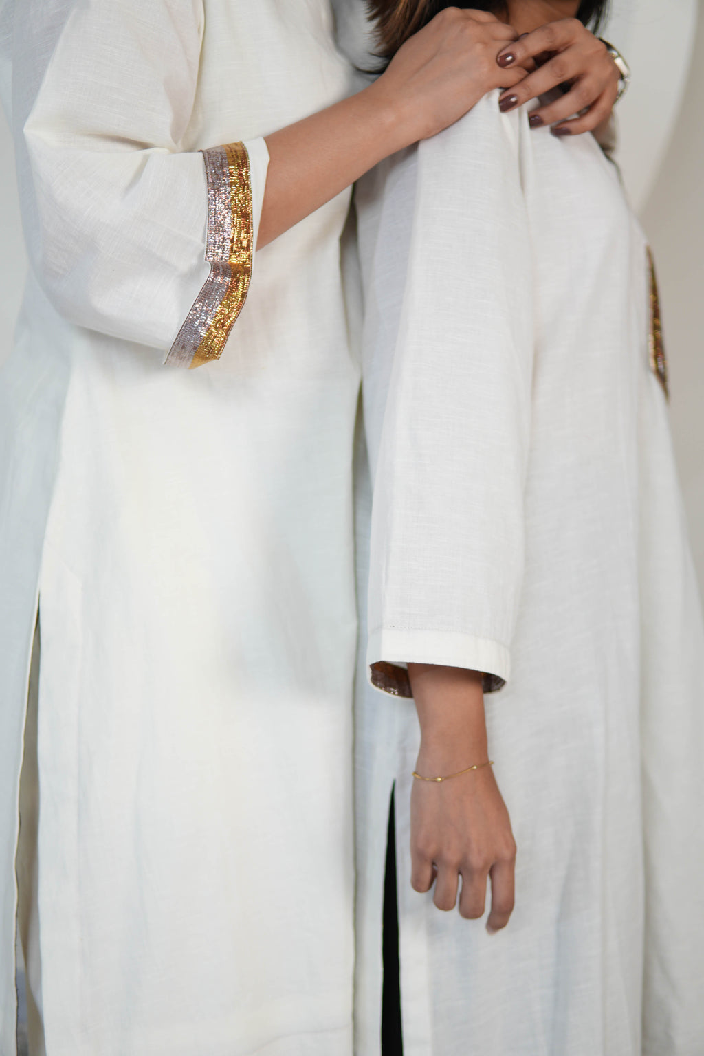 SAFAID SLUB COTTON KURTA AND PANTS
