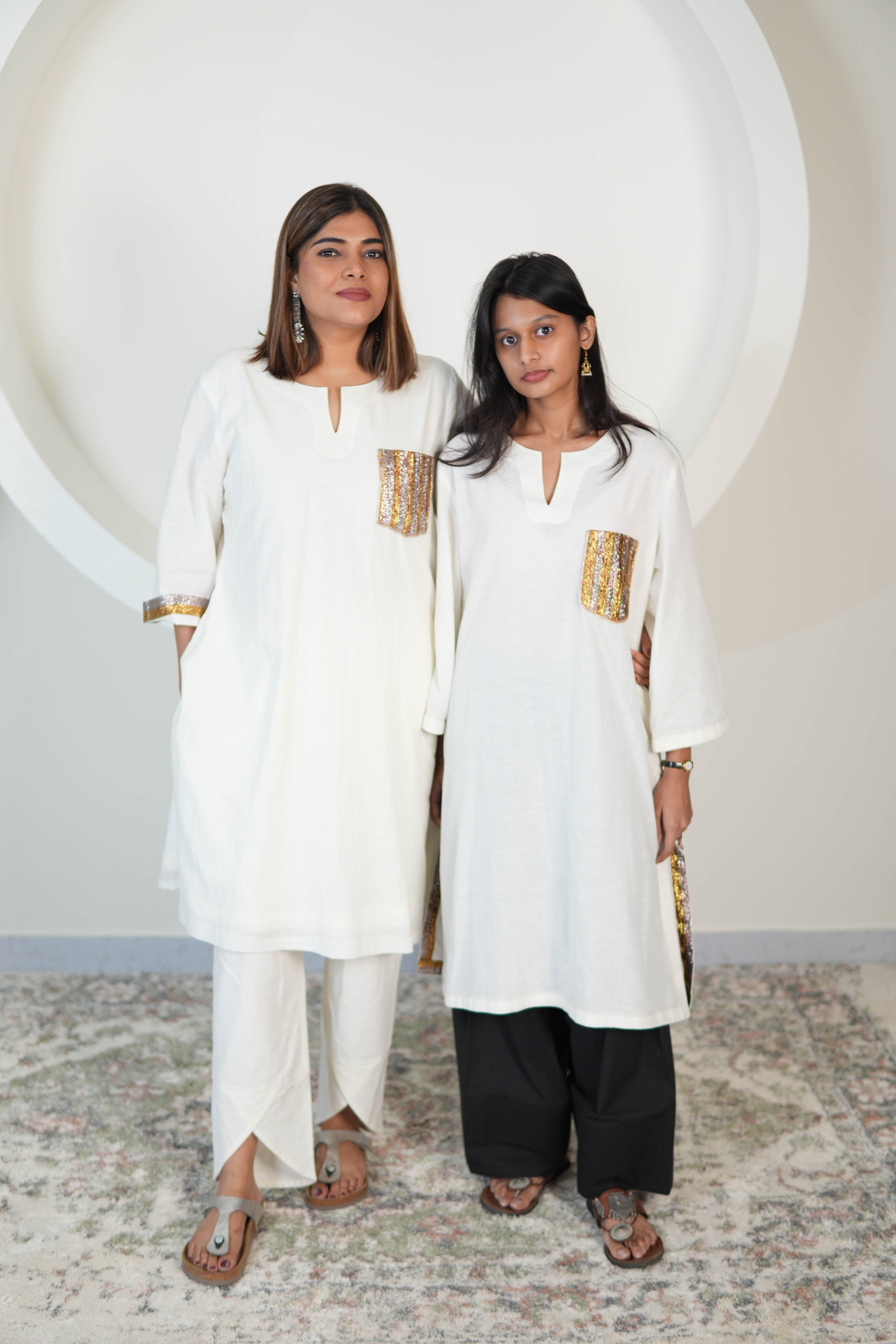 SAFAID SLUB COTTON KURTA AND PANTS