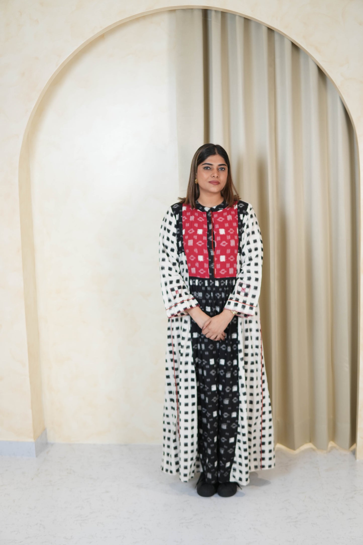 RANGREZ IKKAT MAXI LONG DRESS