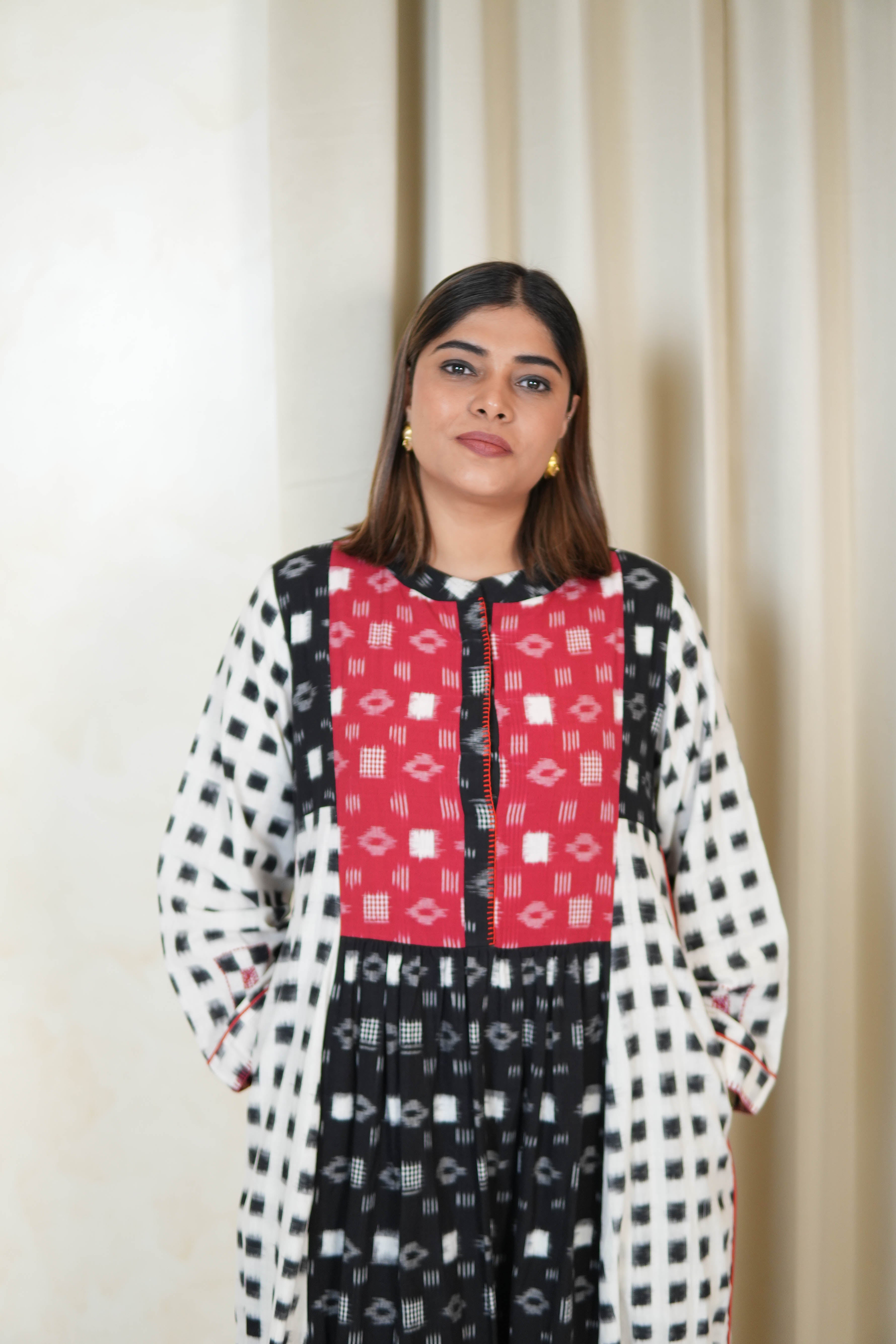 RANGREZ IKKAT MAXI LONG DRESS