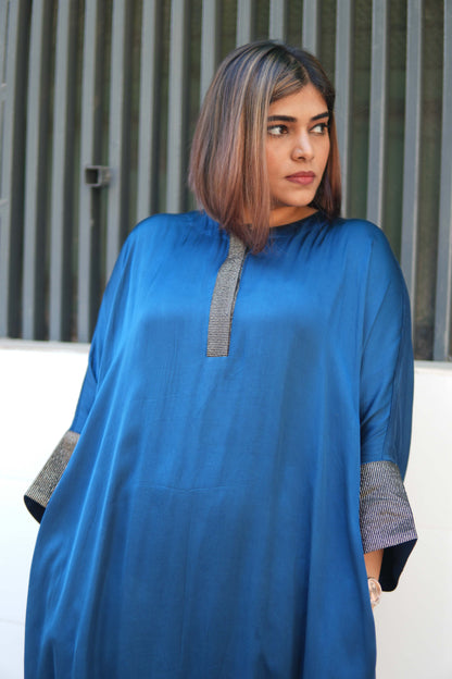 Sagar Cobalt Blue Modal Silk Kurta and Pants