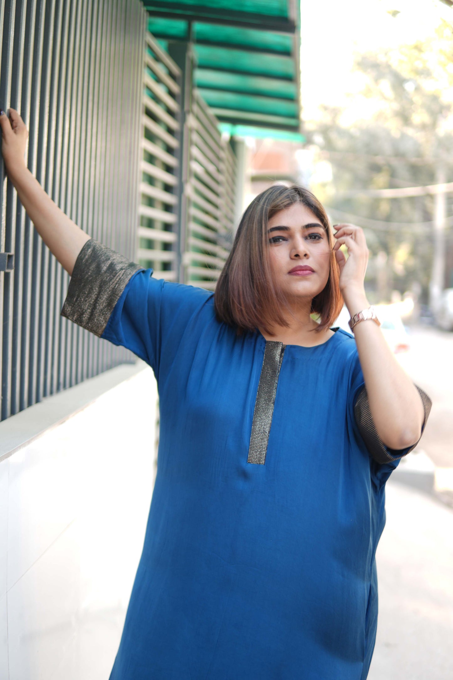 Sagar Cobalt Blue Modal Silk Kurta and Pants