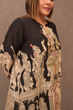 Trimurti Kalamkari Short Kurta and Pants Set