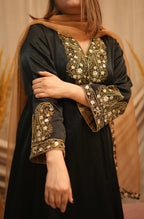 Mehar-e-Shaam Mashru Silk with Organza Dupatta