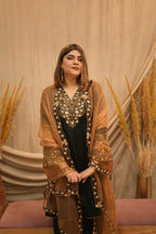 Mehar-e-Shaam Mashru Silk with Organza Dupatta