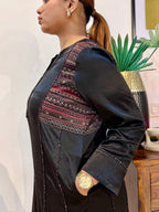 Astra Black Mashru Kurta Set for Women