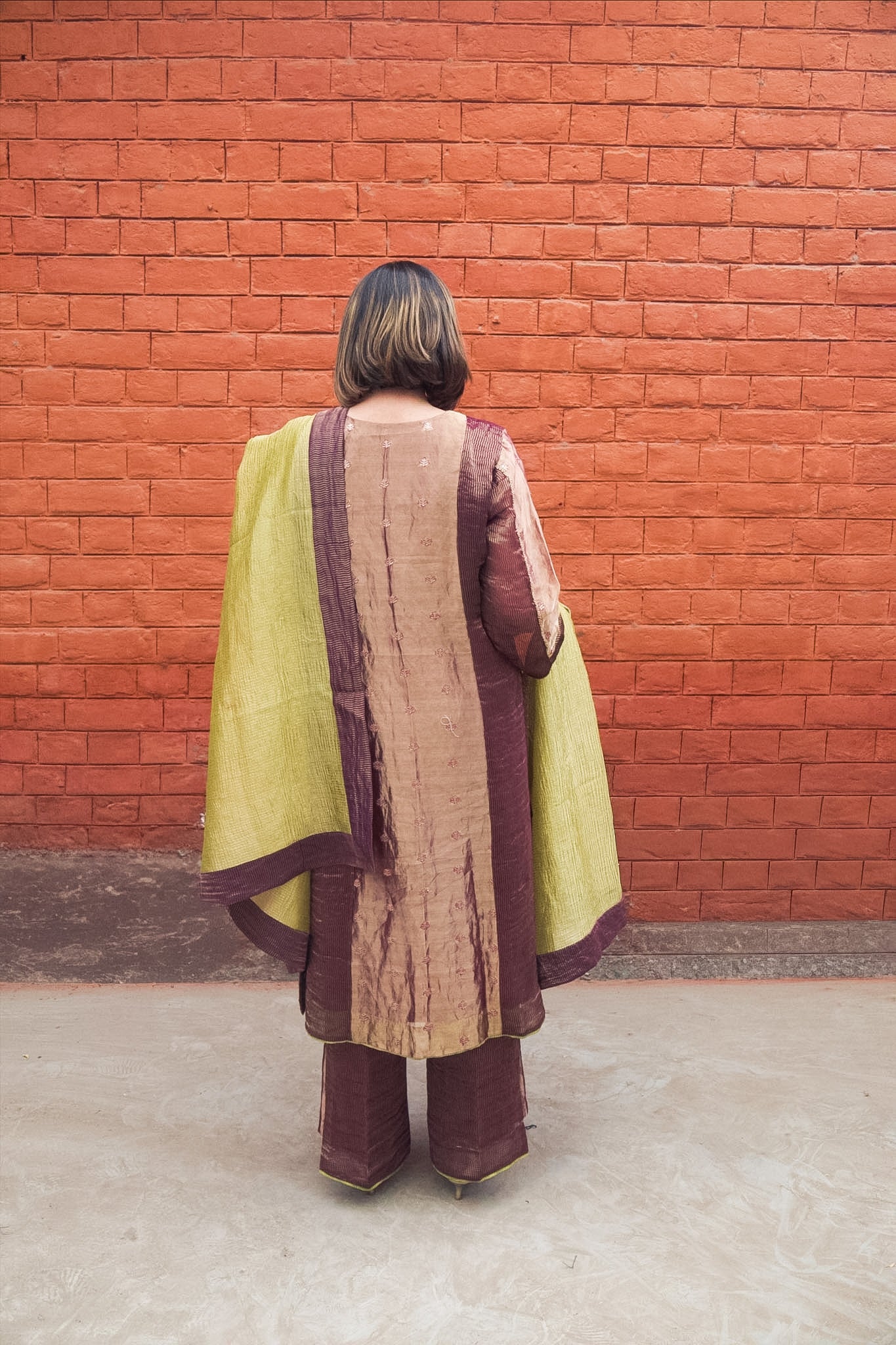 ANTARA Hand-Embroidered Pure Tissue Kurta, Pants and Dupatta Set