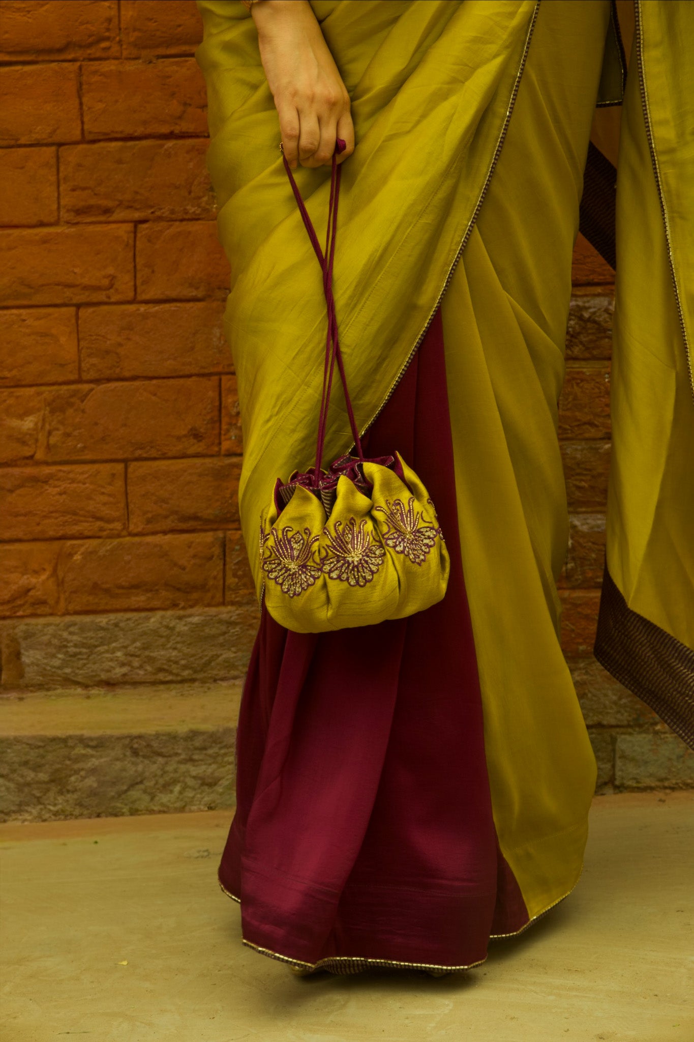 Neelambari Silk Pistachio and Purple Saree