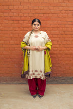Mrigakshi Hand-Embroidered Kurta, Pants and Dupatta set