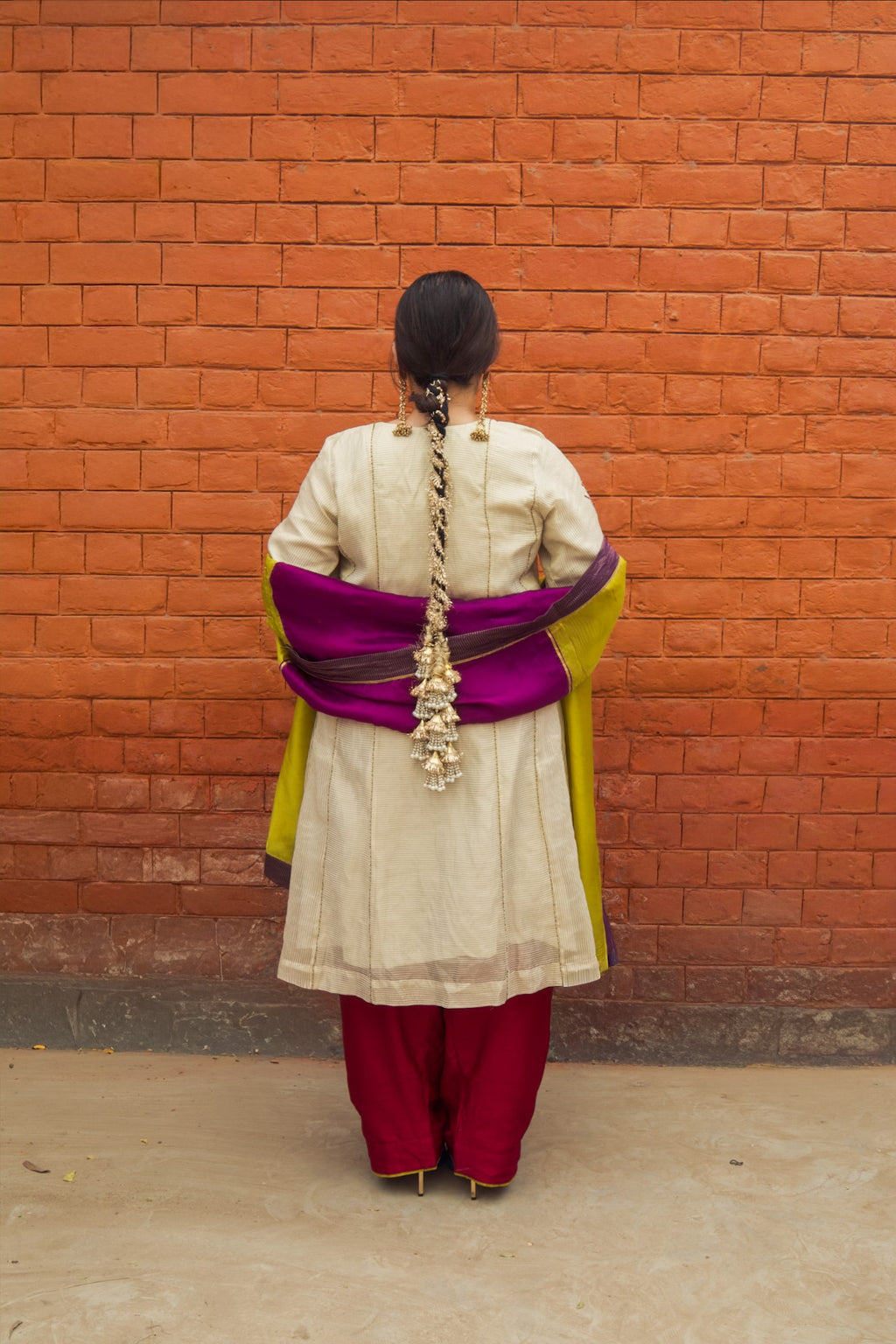 Mrigakshi Hand-Embroidered Kurta, Pants and Dupatta set
