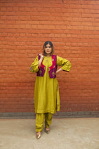 Mrinal Hand-Embroidered Kurta, Pants and Jacket set
