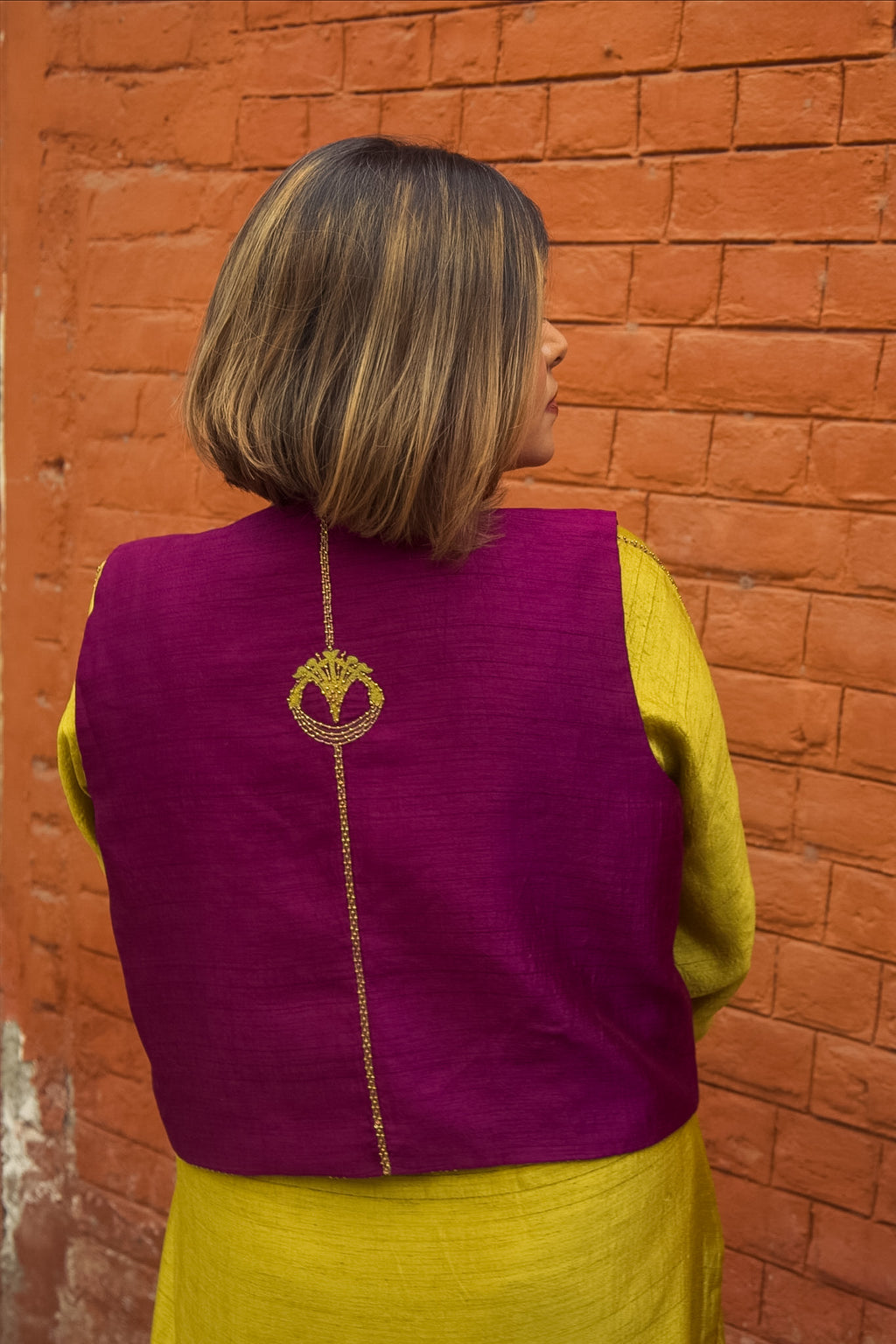 Mrinal Hand-Embroidered Kurta, Pants and Jacket set