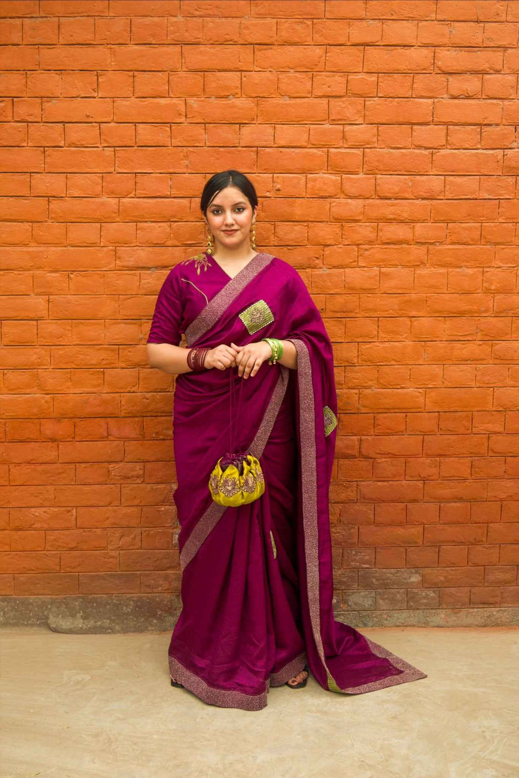Neerja Silk blend Purple Saree