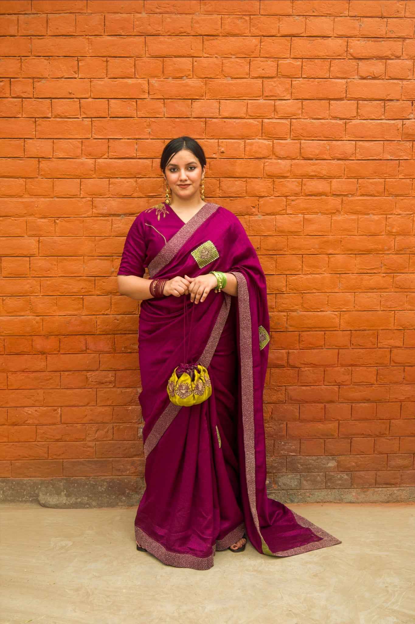 Neerja Silk blend Purple Saree