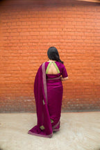 Neerja Silk blend Purple Saree