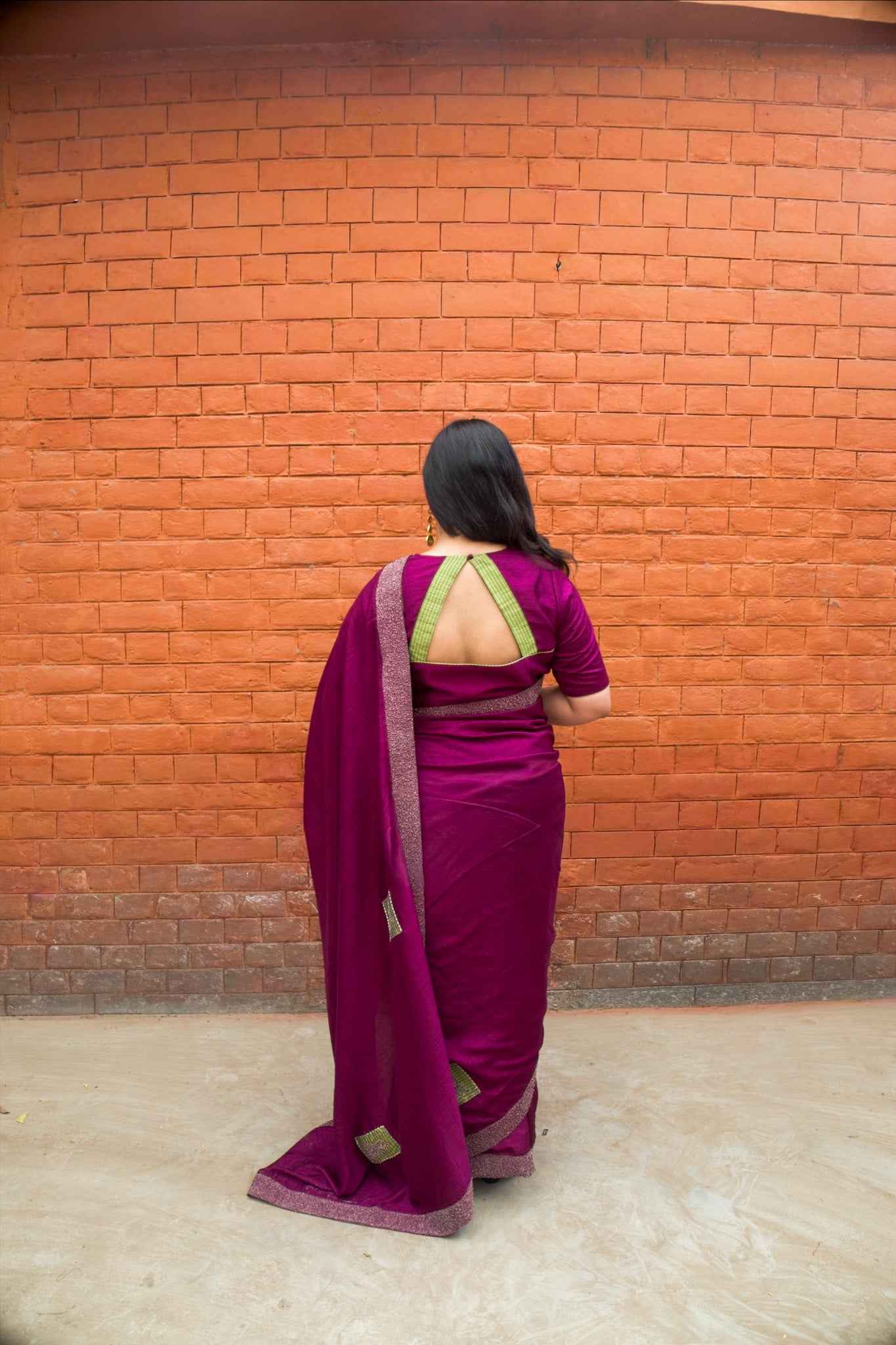 Neerja Silk blend Purple Saree