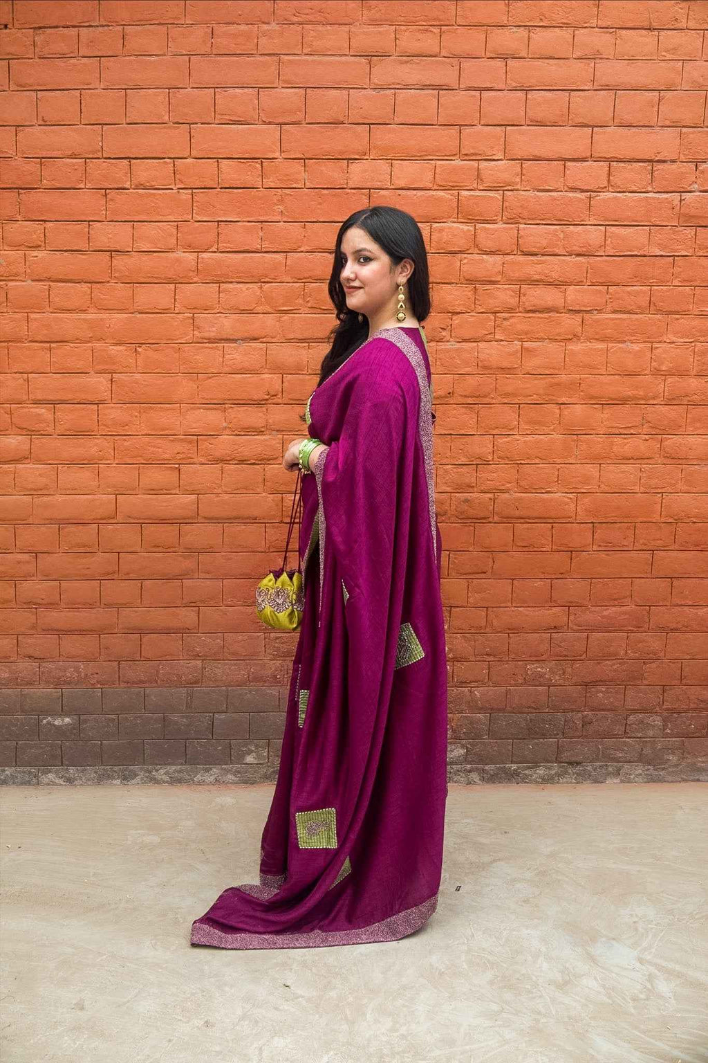Neerja Silk blend Purple Saree