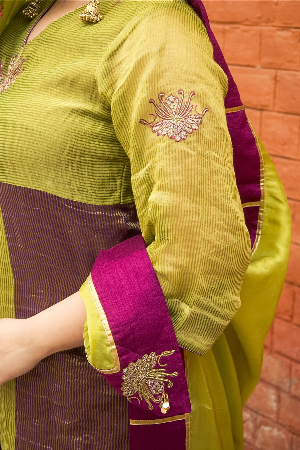 Harini Hand-Embroidered Kurta, Pants and Dupatta set