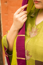 Harini Hand-Embroidered Kurta, Pants and Dupatta set