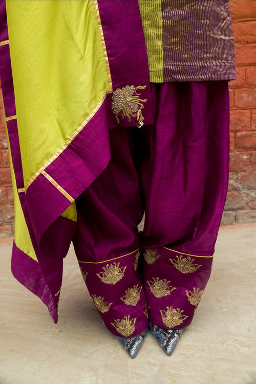 Harini Hand-Embroidered Kurta, Pants and Dupatta set