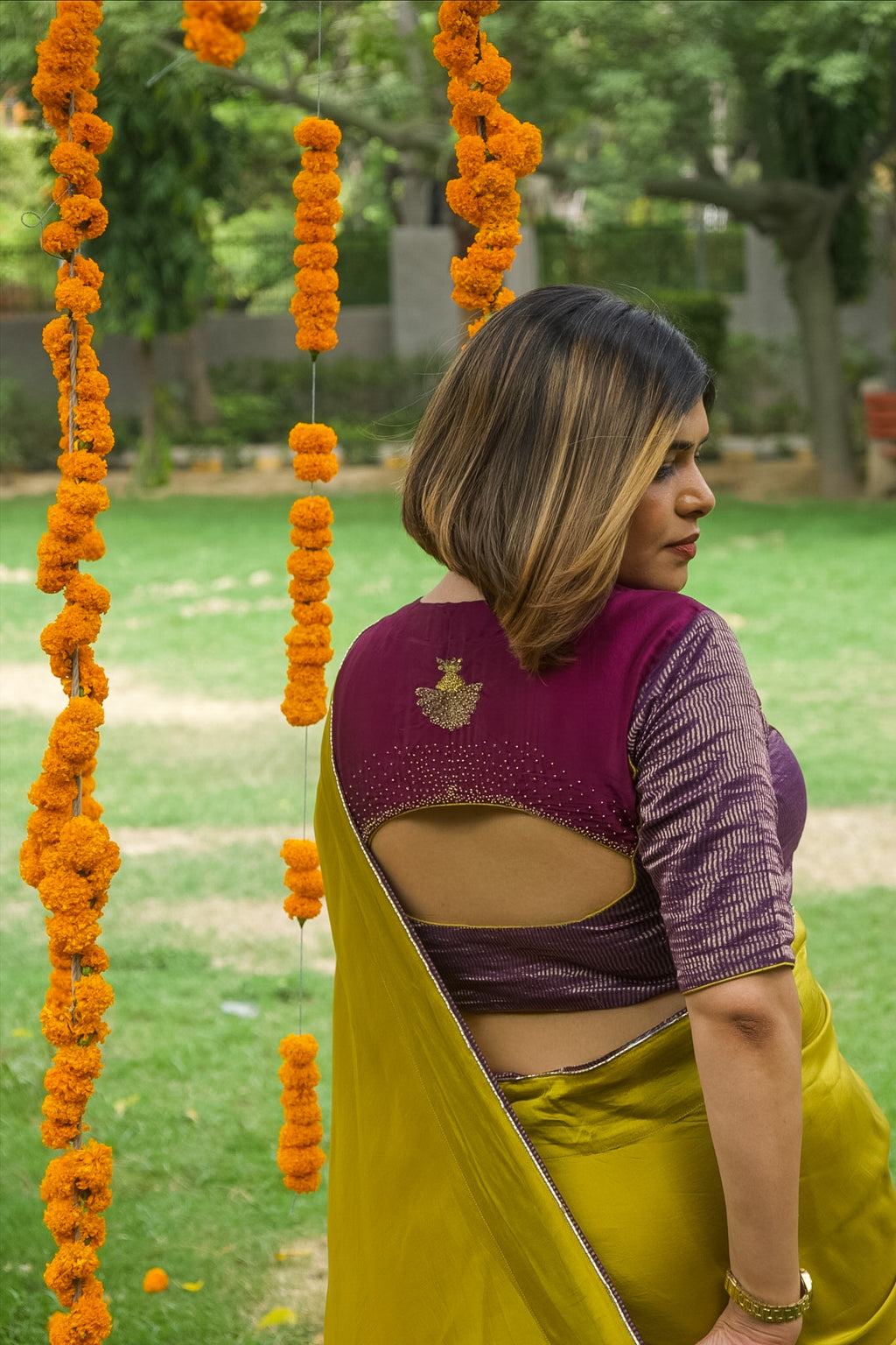 Neelambari Silk Pistachio and Purple Saree