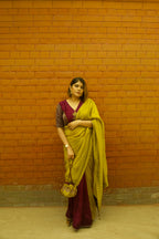 Neelambari Silk Pistachio and Purple Saree