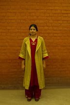 Vasantika Hand-Embroidered Kurta, Pants and Jacket set