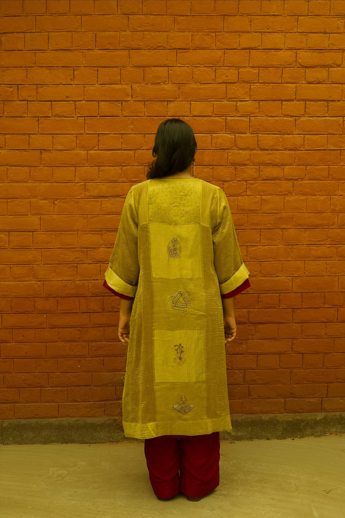 Vasantika Hand-Embroidered Kurta, Pants and Jacket set
