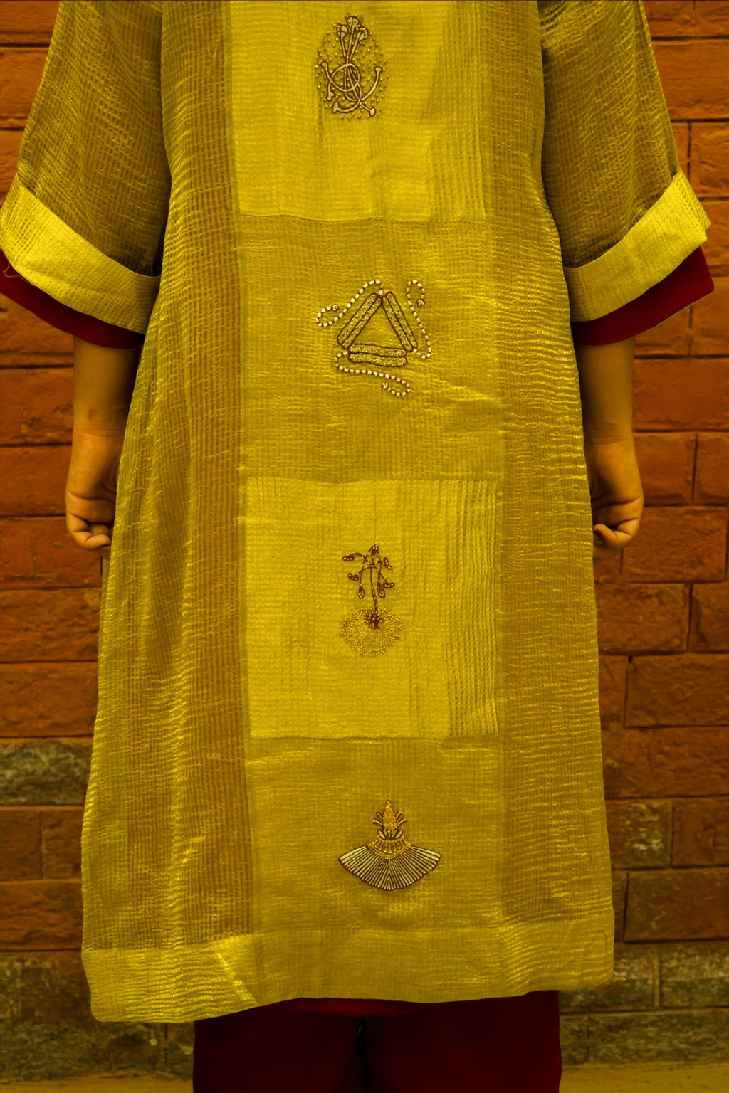 Vasantika Hand-Embroidered Kurta, Pants and Jacket set