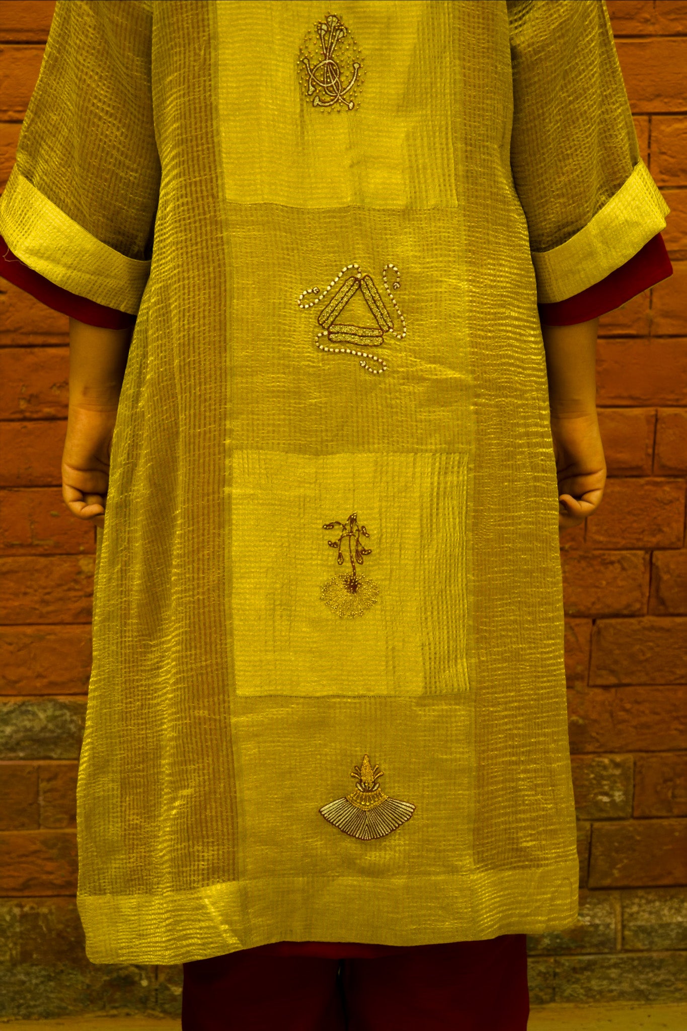 Vasantika Hand-Embroidered Kurta, Pants and Jacket set