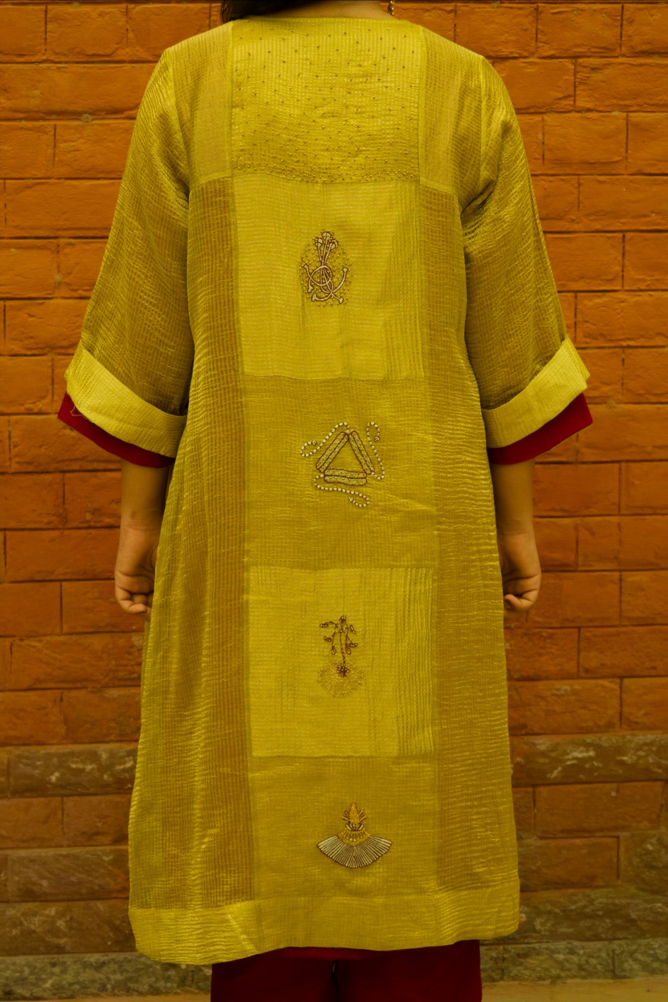 Vasantika Hand-Embroidered Kurta, Pants and Jacket set