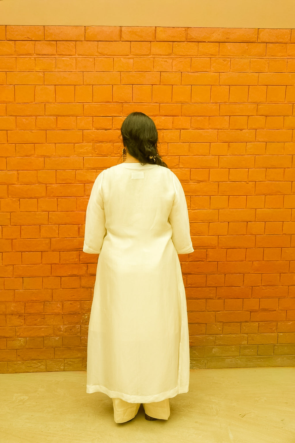 Vrinda Mehfil Stripped Tissue Kurta nand Pants with Overlay Kurta