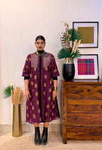Amara Purple Chanderi Silk Overlay