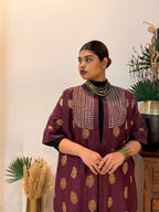 Amara Purple Chanderi Silk Overlay