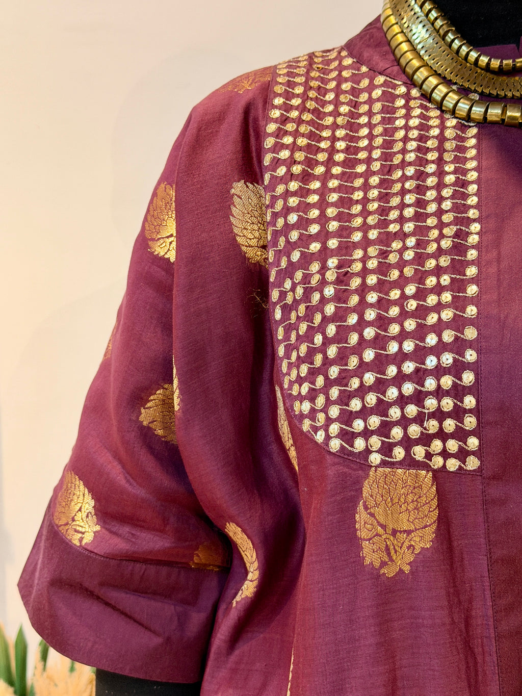 Amara Purple Chanderi Silk Overlay