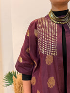 Amara Purple Chanderi Silk Overlay
