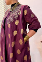 Amara Purple Chanderi Silk Overlay
