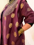 Amara Purple Chanderi Silk Overlay