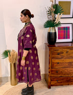 Amara Purple Chanderi Silk Overlay