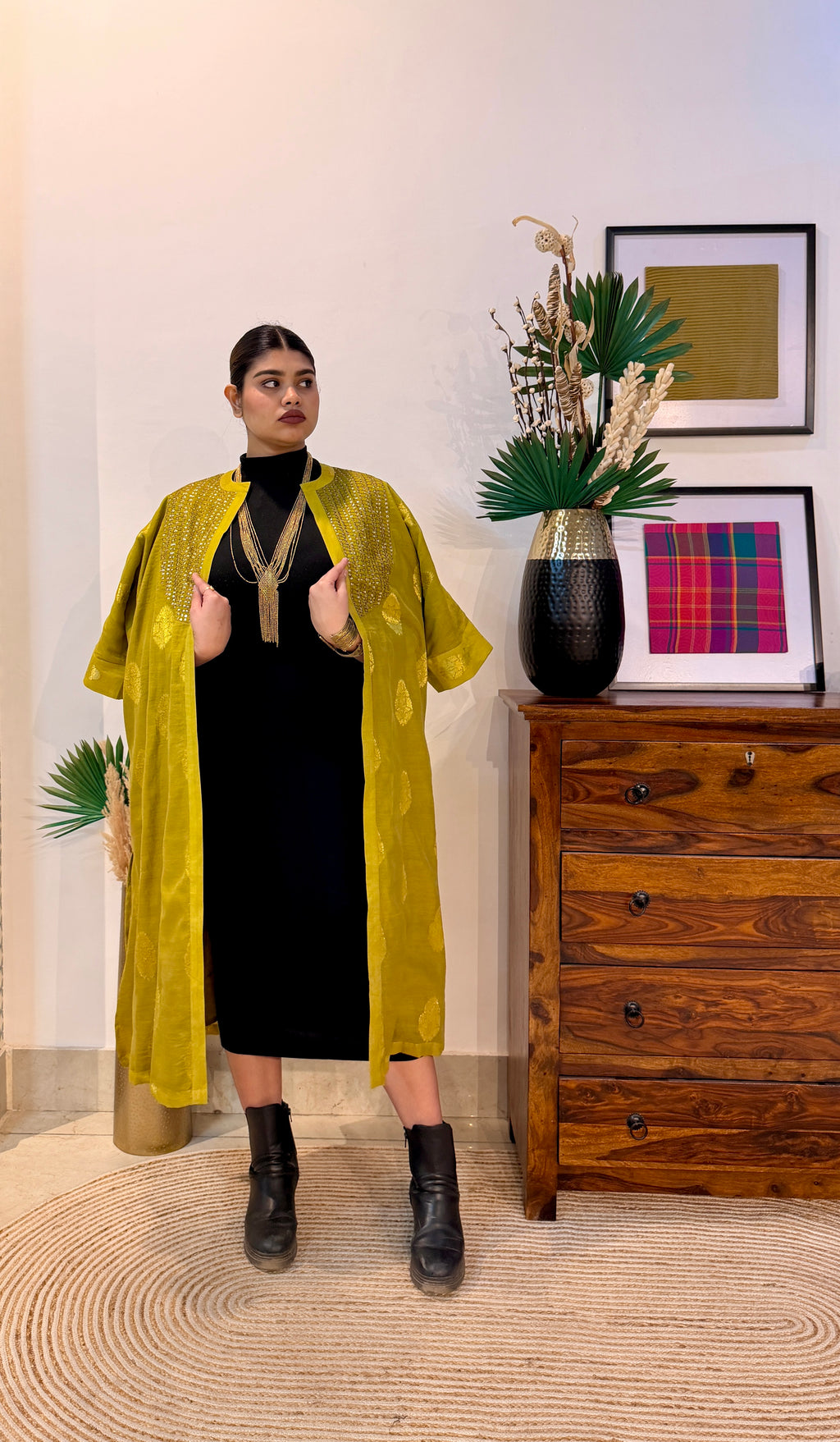 Aranya Gold Chanderi Silk Overlay